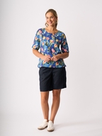 Foil Linen Pleat Back Top