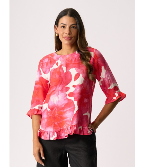 Foil Scoop Hem Top