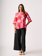 Foil Scoop Hem Top
