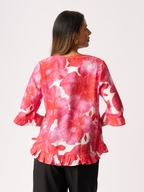 Foil Scoop Hem Top