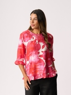 Foil Scoop Hem Top