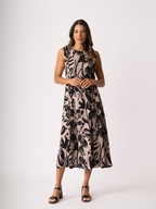 Foil Panel Flare Dress