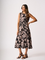 Foil Panel Flare Dress