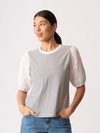 Memo Broderie Sleeve Top