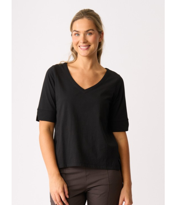 Esplanade V Neck Elbow Sleeve Tee