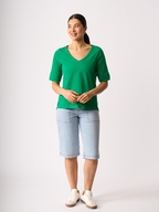 Esplanade V Neck Elbow Sleeve Tee