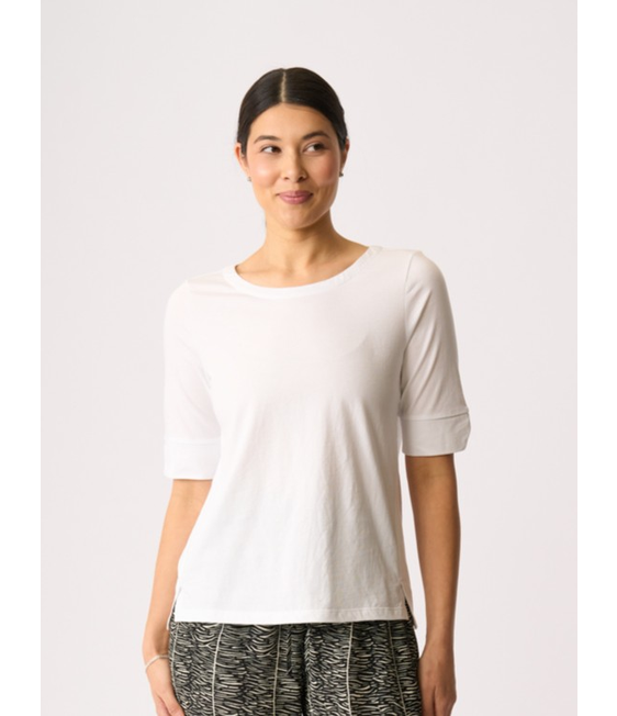 Esplanade Wide Neck Elbow Sleeve Tee