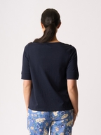 Esplanade Wide Neck Elbow Sleeve Tee