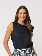 Foil Braidy Bunch Linen Top